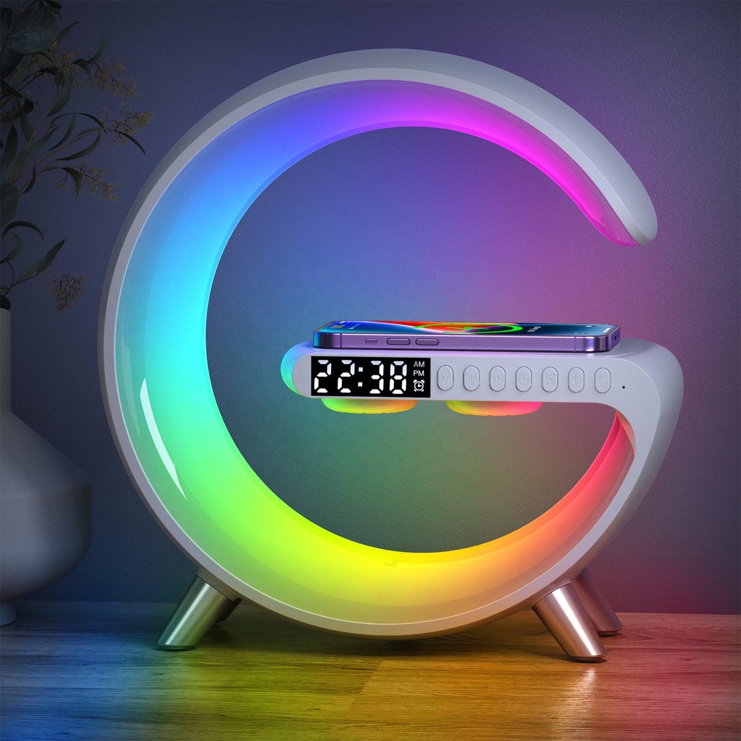 G Lamp with Speaker, Clock & Wireless Charger