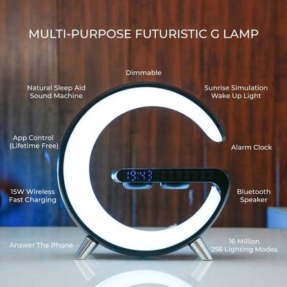 G Lamp with Speaker, Clock & Wireless Charger