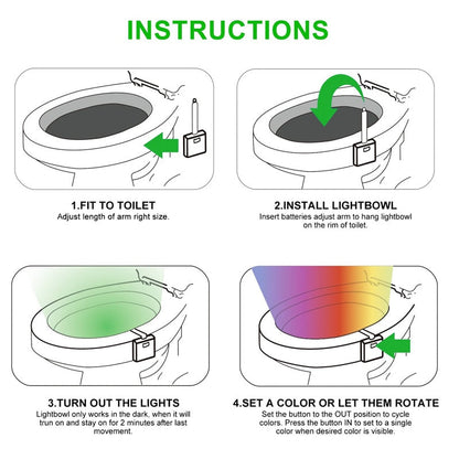 Smart Motion Sensor Toilet Seat Night Light